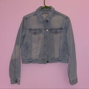 Forever 21 Washed Denim Jacket Cropped